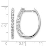 14k White Gold 3/4 carat Lab Grown Diamond VS/SI+ G+ Complete Hinged Hoop Earrings - Image 4