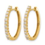 14k 3/4 carat Lab Grown Diamond VS/SI+ G+ Complete Hinged Hoop Earrings - Image 2