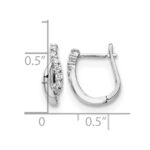 14k White Gold Diamond Hinged Earrings - Image 2