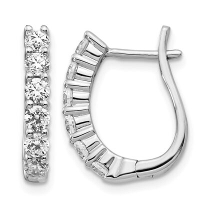 14k White Gold Hinged Hoop Earrings Mtgs Only, No dias.