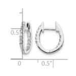 14k White Gold In/Out Diamond Hinged Hoop Earrings - Image 4