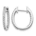 14k White Gold 1/2 carat Lab Grown Diamond VS/SI+ G+ Complete In and Out Hinged Hoop Earrings