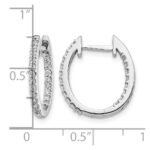 14k White Gold In/Out Diamond Hinged Hoop Earrings - Image 4