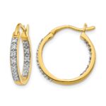 14k Diamond In/Out Hoop Earrings
