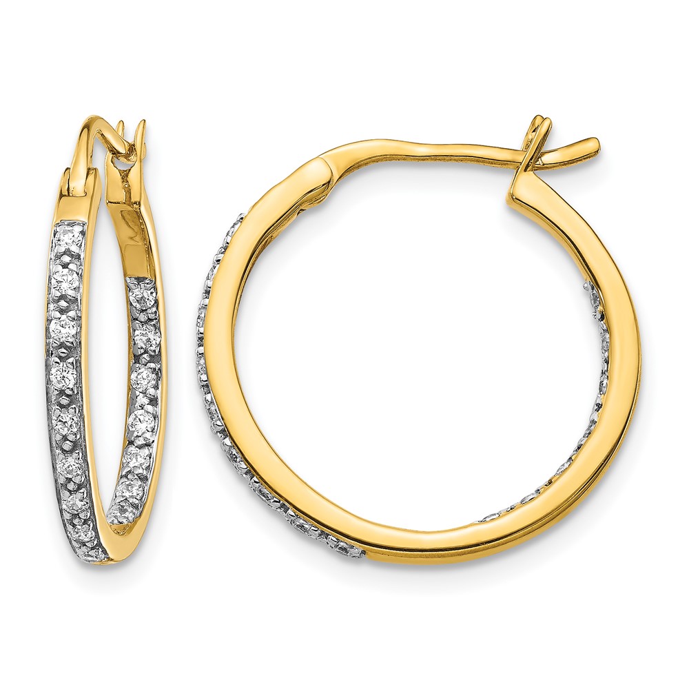EM5423-033-YA.jpg 14k Diamond In/Out Hoop Earrings - Image 1