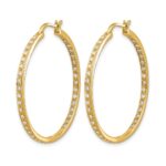 14k Diamond In/Out Hoop Earrings - Image 2