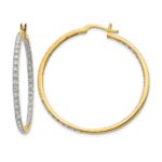 14k Diamond In/Out Hoop Earrings