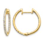 14k Diamond In/Out Hinged Hoop Earrings