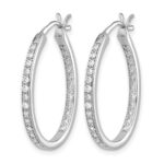 14k White Gold 1/2 carat Lab Grown Diamond VS/SI+ G+ Complete In and Out Hoop Earrings - Image 2