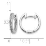 14k White Gold In/Out Diamond Hinged Hoop Earrings - Image 4