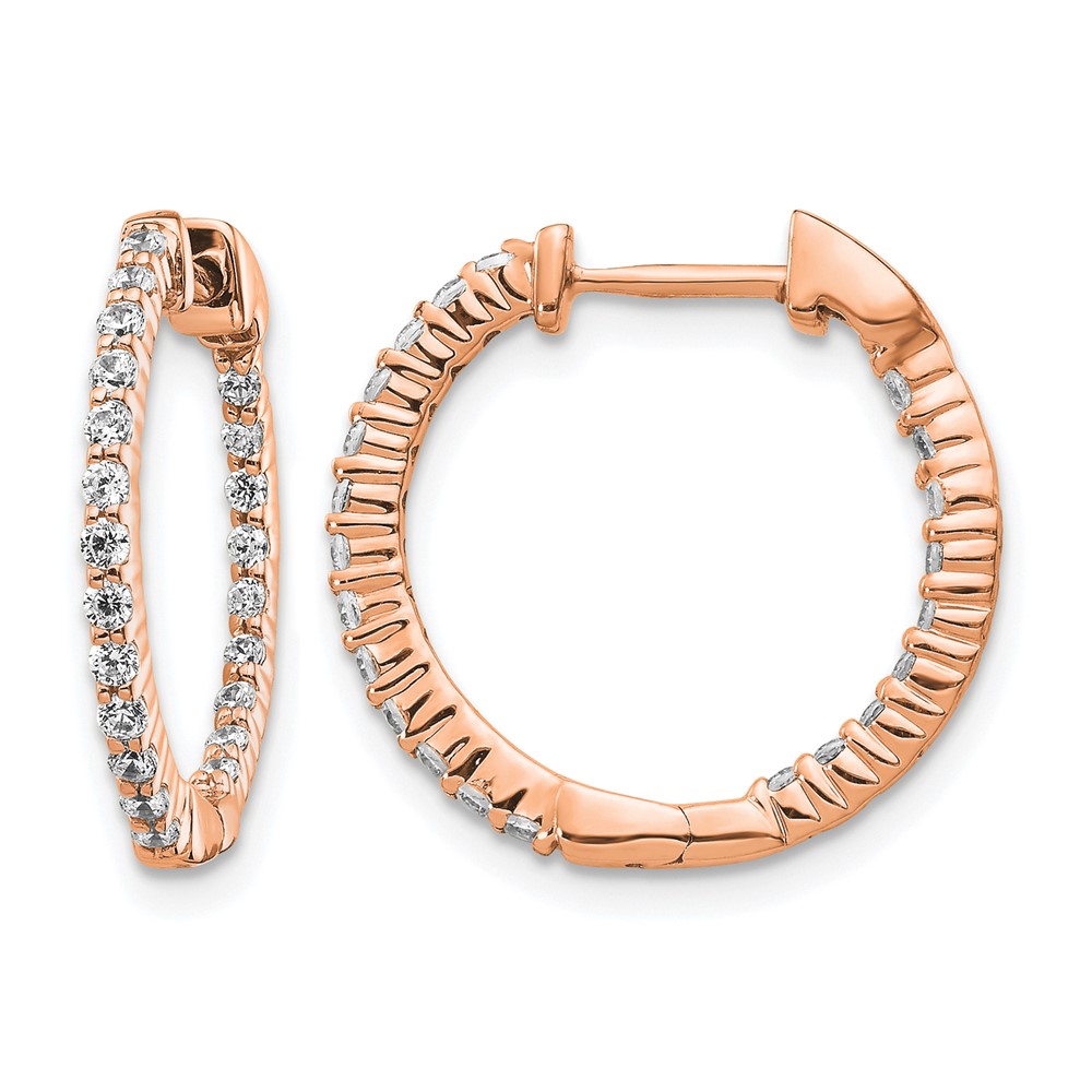 EM5430-050-RA.jpg 14k Rose Gold Polished Diamond In/Out Hinged Hoop Earrings - Image 1