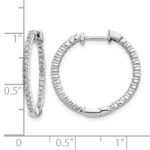 14k White Gold 5/8 carat Lab Grown Diamond VS/SI+ G+ Complete In and Out Hoop Earrings - Image 4