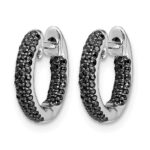10k White Gold Diamond Hinged Hoop Earrings - Image 2