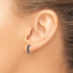 14k White Gold Diamond Hinged Hoop Earrings - Image 3