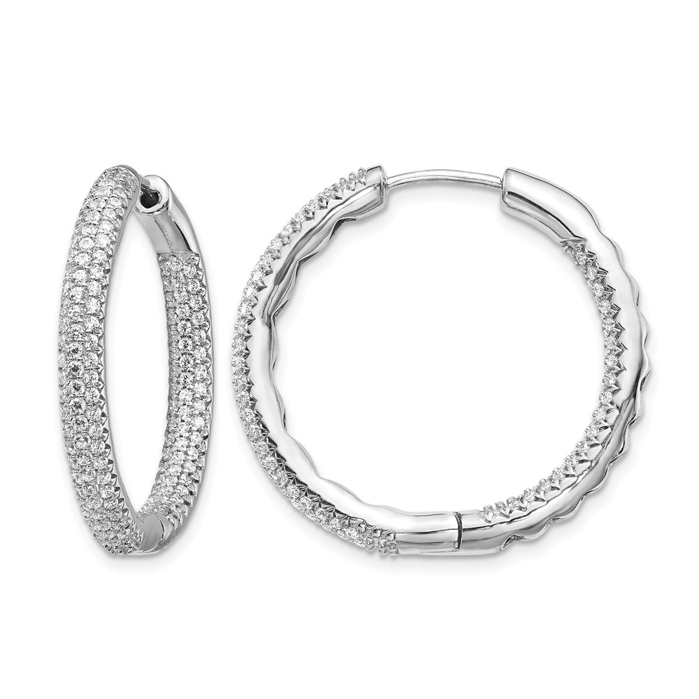 EM5440-150-WA.jpg 14k White Gold 1 1/2Ctw Hinged Hoop Diamond Earrings - Image 1