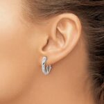 14k White Gold Diamond Omega Back Earrings - Image 3