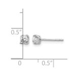 14k White Gold 1/5 carat Lab Grown Diamond VS/SI+ G+ Stud Post Earrings - Image 4