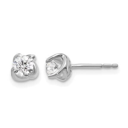 14k White Gold 1/2 carat Lab Grown Diamond VS/SI+ G+ Stud Post Earrings