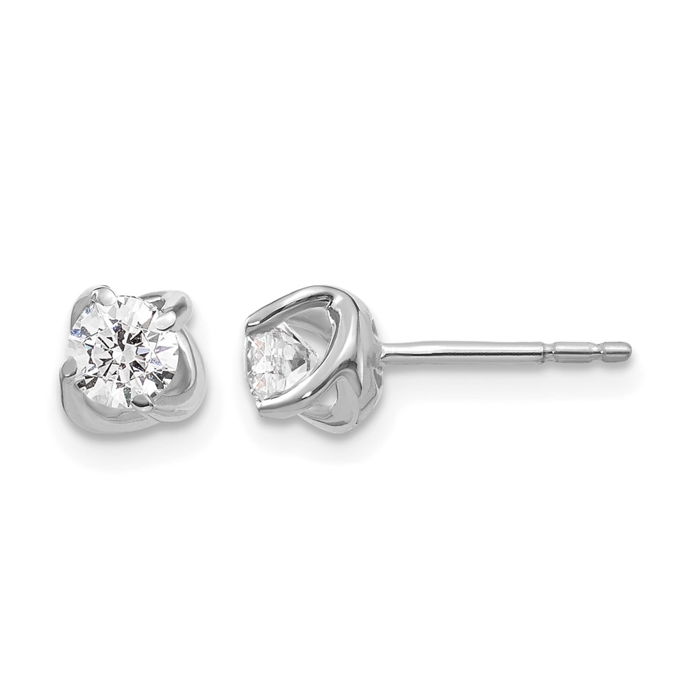 EM5448-050-WA-1.jpg 14k White Gold 1/2 carat Lab Grown Diamond VS/SI+ G+ Stud Post Earrings - Image 1