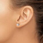 14k White Gold 1/2 carat Lab Grown Diamond VS/SI+ G+ Stud Post Earrings - Image 3