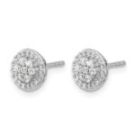 14k White Gold 1/3 carat Diamond Cluster Post Earrings - Image 2