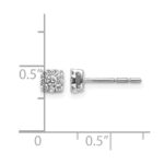 10k White Gold Diamond Cluster Post Earrings - Image 4