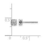 14k White Gold 1/4 carat Diamond Halo Cluster Post Earrings - Image 4