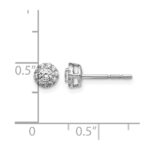 14k White Gold 1/3 carat Lab Grown Diamond VS/SI+ G+ Cluster Post Earrings - Image 4