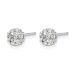 14k White Gold 1/2 carat Diamond Cluster Push Back Post Earrings - Image 2