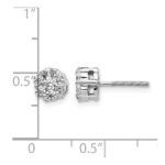 14k White Gold 5/8 carat Diamond Cluster Screwback Post Earrings - Image 4