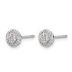 14k White Gold 1/4 carat Diamond Cluster Post Earrings - Image 2