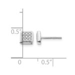 10k White Gold Diamond Post Earrings - Image 4