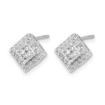 10k White Gold Diamond Post Earrings - Image 2