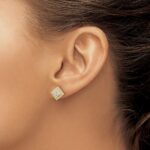 10k Polished Diamond Post Earrings - Image 3