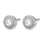 14k White Gold 1/2 carat Diamond Cluster Post Earrings - Image 2