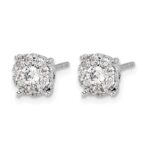 14k White Gold 1/2 carat Diamond Cluster Post Earrings - Image 2