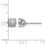 14k White Gold 1/2 carat Diamond Cluster Post Earrings - Image 4