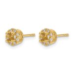 14k 1/10 carat Diamond (Holds 2-3.8mm Stones) Semi-mount Halo Stud Earrings - Image 2