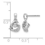 14k White Gold Fancy Moving Diamond Dangle Post Earrings - Image 2