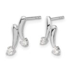 14k White Gold 1/5 carat Diamond 2-Stone Post Earrings - Image 2