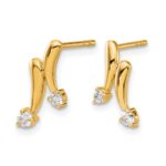 14k 1/5 carat Diamond 2-Stone Post Earrings - Image 2