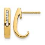 14k 1/10 carat Diamond Channel J-Hoop Post Earrings