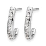14k White Gold 1/5 carat Lab Grown Diamond VS/SI+ G+ Complete J-Hoop Post Earrings - Image 2