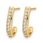 14k 1/5 carat Diamond J-Hoop Post Earrings - Image 2