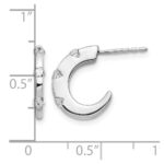 14k White Gold 1/3 carat Diamond J-Hoop Post Earrings - Image 4