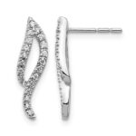 14k White Gold 1/4 carat Diamond Wave Post Earrings