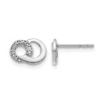 14k White Gold Diamond Circles Post Earrings