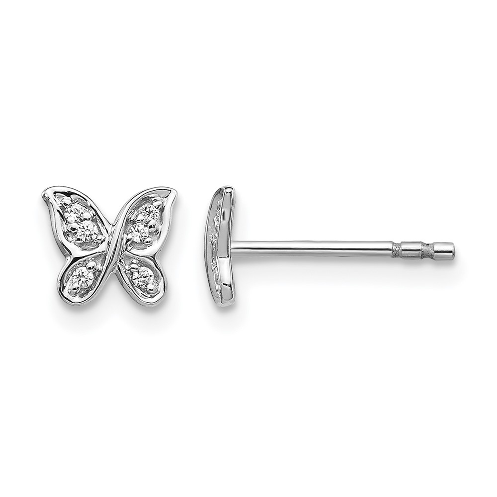 EM5503-005-WA.jpg 14k White Gold Diamond Butterfly Post Earrings - Image 1