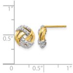 14k and White Rhodium Accents Diamond Love Knot Post Earrings - Image 4