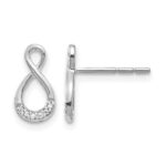 14k White Gold Diamond Twisted Post Earrings